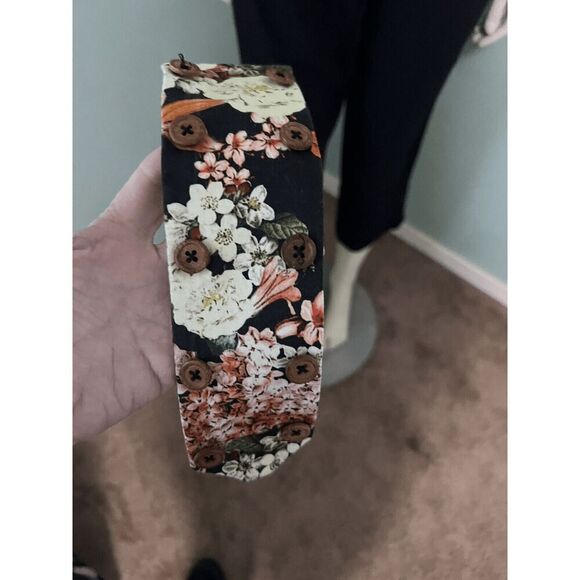 Valentine Gauthier Paris Womens Small Floral Blazer Unique Tab Button Closure - Picture 7 of 9